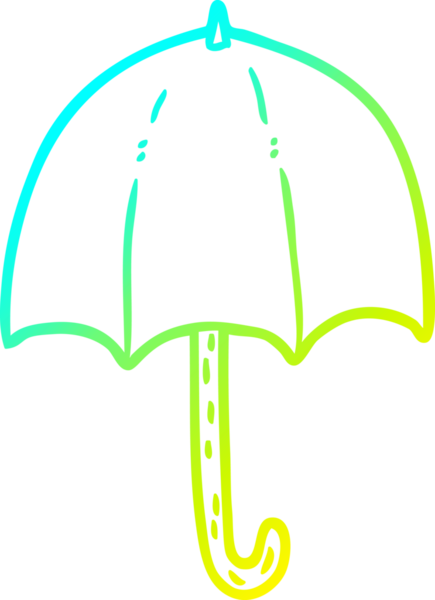 Bir insanın çizdiği açık şemsiyenin soğuk eğimli çizgisi.