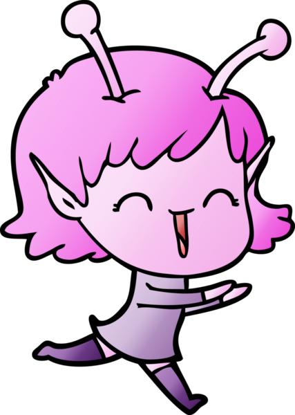 Bir insan tarafından çizilmiş uzaylı kız.