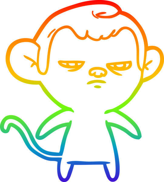 gökkuşağı gradyan çizgi çizimi bir insan tarafından çizilmiş bir maymun