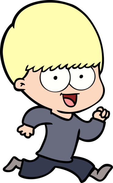 Bir insan tarafından çizilmiş mutlu çizgi film çocuğu.