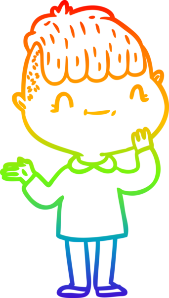 Gökkuşağı gradyan çizimi bir insan tarafından çizilmiş bir çizgi film karakteri.