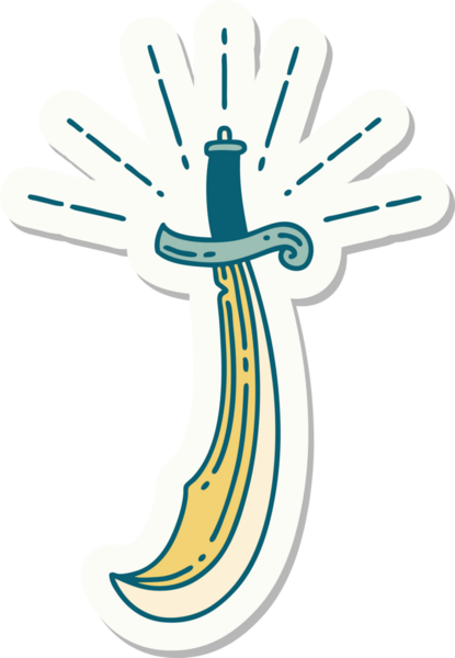 Bir insan tarafından çizilmiş kılıç dövmesi stili.