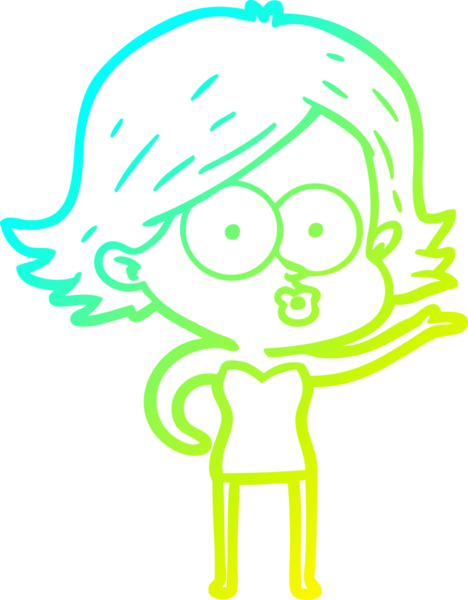 Bir insan tarafından somurtulmuş çizgi film kızı çizimi.