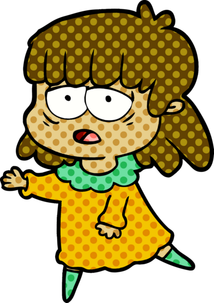 Bir insan tarafından çizilmiş yorgun bir kadın.