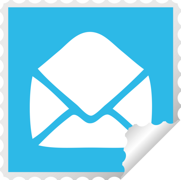 Bir insan tarafından çizilmiş kağıt bir zarfın kare soyulmuş etiket karikatürü