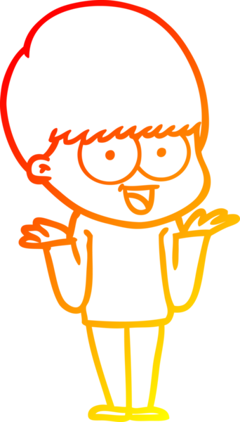 Bir insan tarafından çizilmiş mutlu çizgi film çocuğu çizimi.