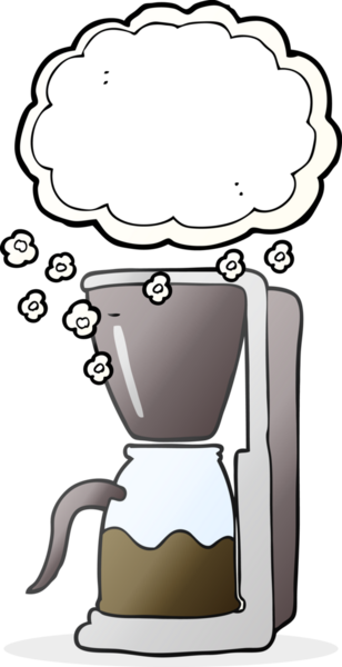 Bir insan tarafından çizilmiş serbest çizim kahve makinesi.