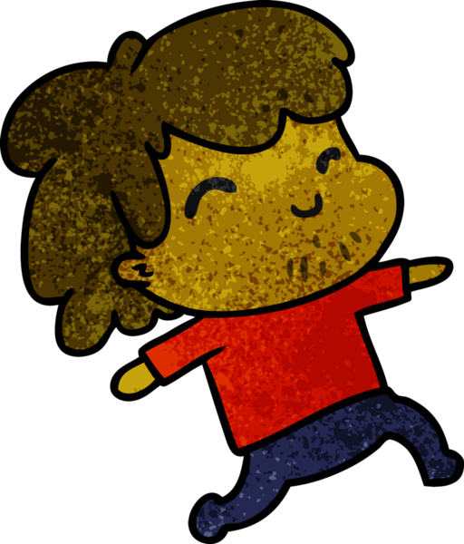 desenli çizgi film çizimi kawaii çocuk bir insan tarafından çizilmiş sakallı