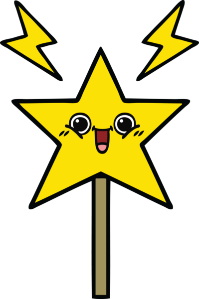 Bir insan tarafından çizilmiş sihirli bir değnek.