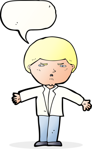 Bir insan tarafından çizilmiş konuşma baloncuğuyla rahatsız bir adam.