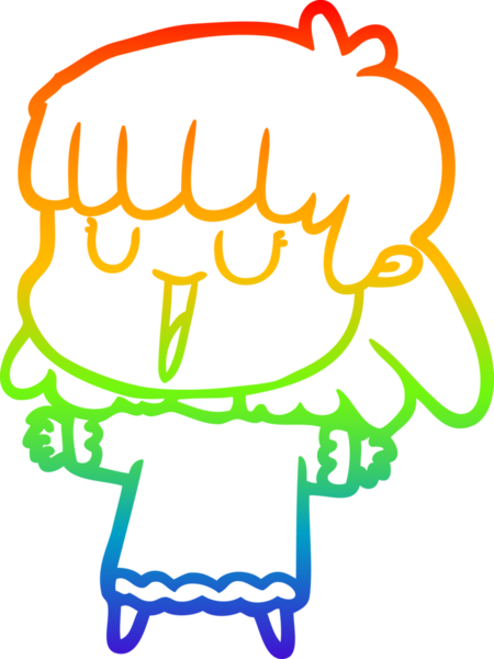 gökkuşağı gradyan çizimi bir insan tarafından çizilmiş bir karikatür kadın