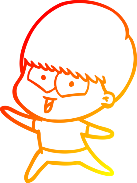 Bir insan tarafından çizilen mutlu bir çocuğun sıcak çizgi çizimi.