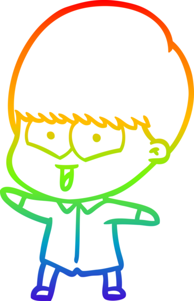 gökkuşağı gradyan çizgi çizimi bir insan tarafından çizilmiş mutlu bir çocuk