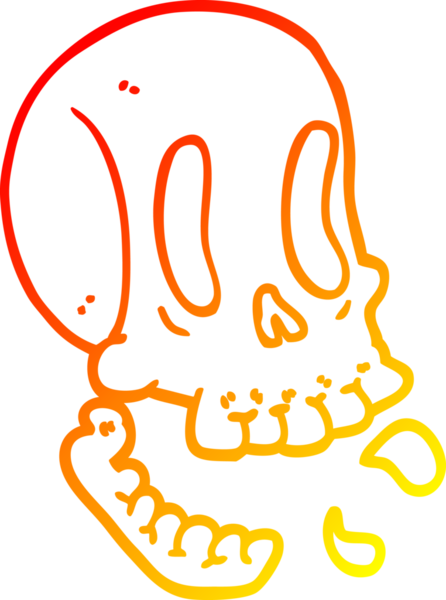 Bir insan tarafından çizilmiş komik bir kafatası çizimi.