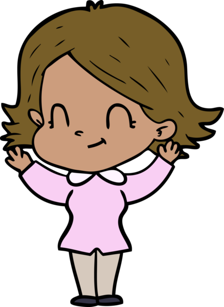 Bir insan tarafından çizilmiş karikatür dostu kız.