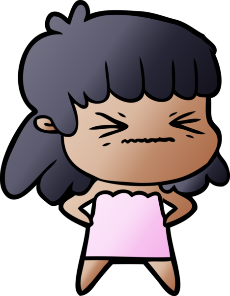 Bir insan tarafından çizilmiş kızgın bir kız.