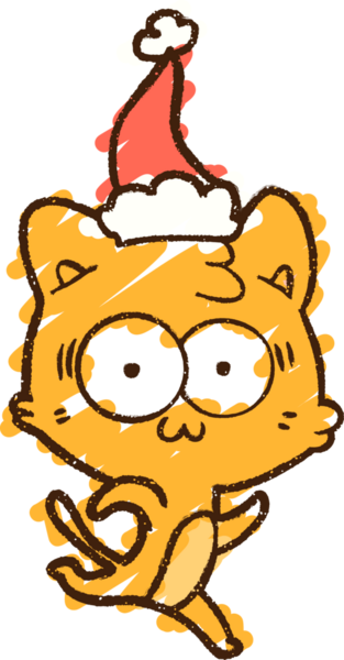 Bir insan tarafından çizilen Noel Kedisi Tebeşiri