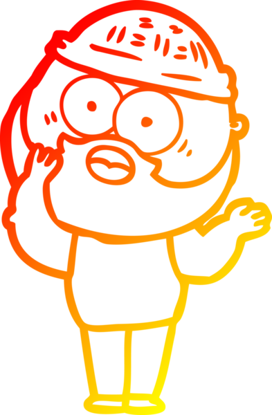 Bir insan tarafından çizilmiş sakallı bir adamın sıcak çizgi çizimi.