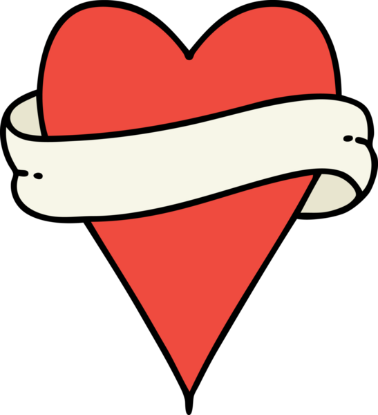 Bir insan tarafından çizilmiş geleneksel kalp ve bayrak şeklinde dövme.