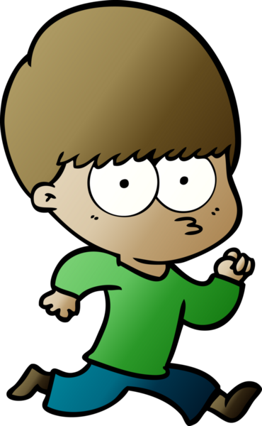 Bir insan tarafından çizilmiş sinirli çizgi film çocuğu.