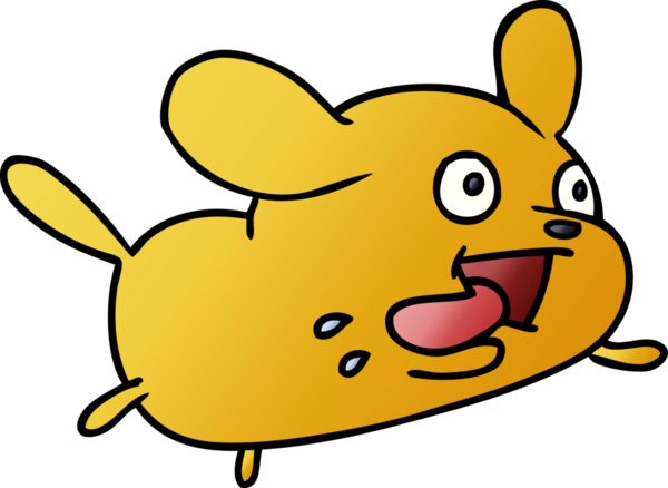 Bir insan tarafından çizilmiş kawai köpeğinin gradyan çizimi.