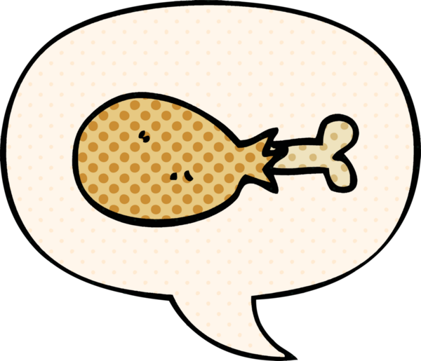 Çizgi roman tarzında konuşan bir insan tarafından çizilmiş tavuk budu.