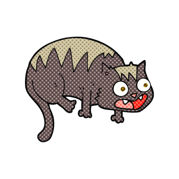 Bir insan tarafından çizilmiş serbest çizim çizgi film kedisi.