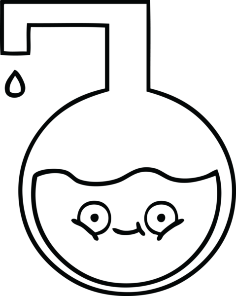 Bir insan tarafından çizilmiş bir bilim deneyinin çizgi çizimi