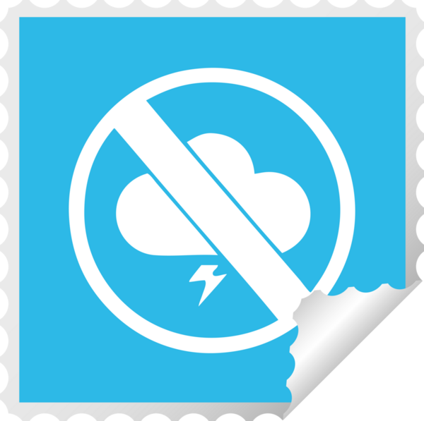 Bir insan tarafından çizilmiş fırtınaya izin verilmeyen kare soyma çıkartması.