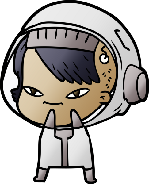 Bir insan tarafından çizilmiş astronot kadın.