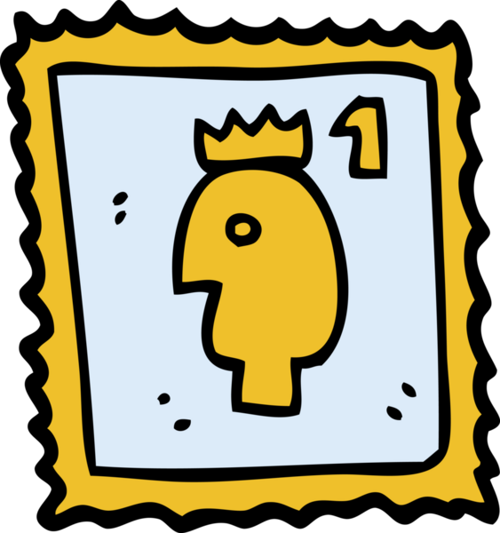 Bir insan tarafından çizilmiş kraliyet başlıklı karalama damgası.