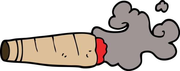 Bir insan tarafından çizilmiş puro içen karikatür.