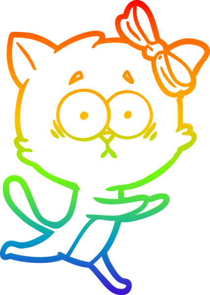 gökkuşağı gradyanı çizimi bir insan tarafından çizilmiş çizgi film kedisi
