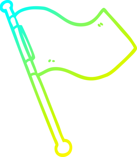 Bir insan tarafından çizilen beyaz bayrağın soğuk gradyan çizgisi.