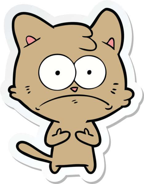 Bir insan tarafından çizilmiş karikatür asabi kedinin çıkartması.