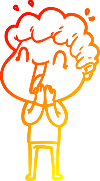 Bir insan tarafından çizilmiş mutlu bir adamın çizgi çizimi.