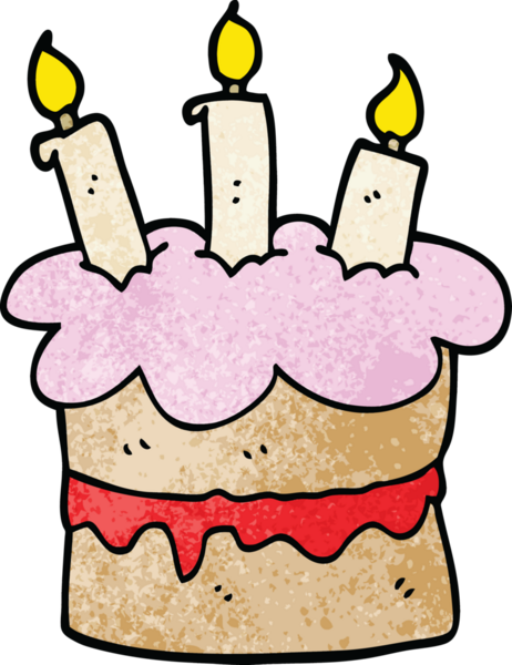 Bir insan tarafından çizilmiş karalama doğum günü pastası.