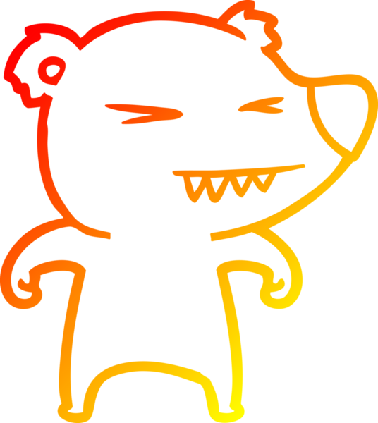 Bir insan tarafından çizilmiş kızgın bir ayı karikatürü.