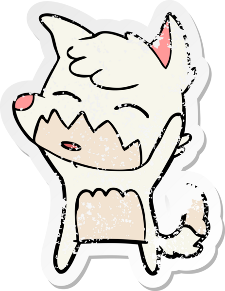 Bir insan tarafından çizilmiş tilki çizgi filminin sıkıntılı çıkartması.