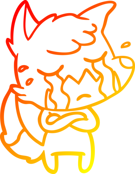 Bir insan tarafından çizilmiş ağlayan tilki çizgi filmi.