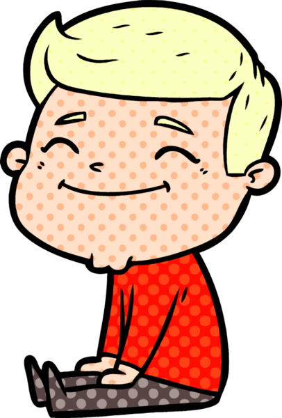 Bir insan tarafından çizilmiş mutlu çizgi film adamı.