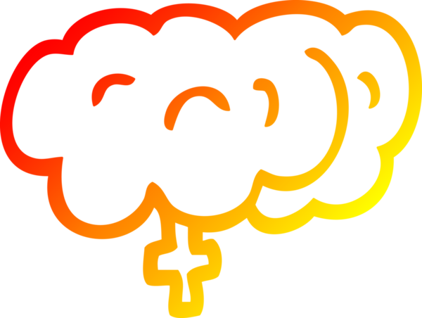 Bir insan tarafından çizilmiş insan beyninin sıcak çizgi çizimi