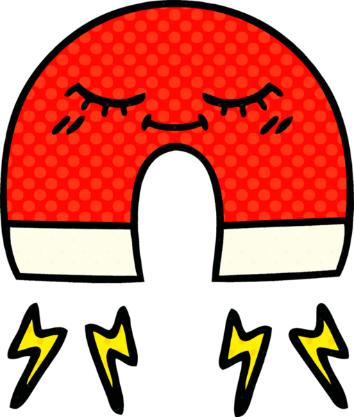 bir insan tarafından çizilmiş bir mıknatısın çizgi roman tarzı