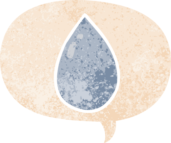 grunge içinde konuşma balonu olan karikatür su damlası bir insan tarafından çizilmiş tedirgin geçmiş dokuma tarzı