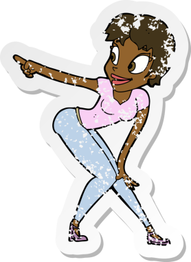 Bir insan tarafından çizilmiş bir karikatürün gerilimli çıkartması.