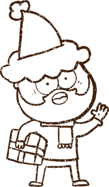 Bir insan tarafından çizilmiş Noel Adamı Kömürü