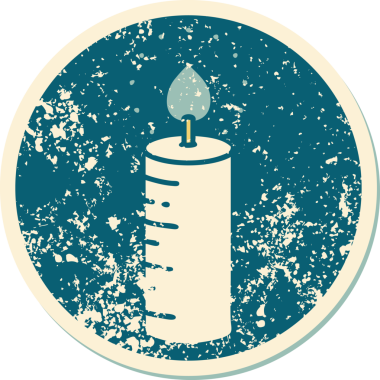 Bir insan tarafından çizilmiş bir mumun sembolik dövmeli görüntüsü