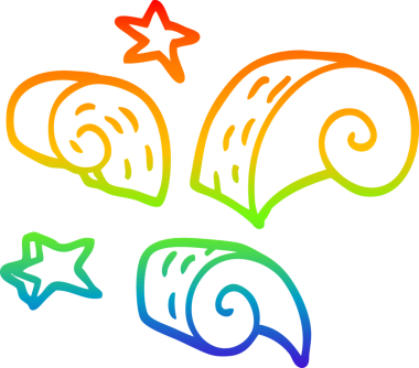 Bir insan tarafından çizilmiş karikatür desenli spiral bir elementin çizimi.