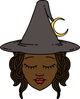 Bir insan tarafından çizilmiş Retro Dövme Biçimi insan büyücüsü karakteri