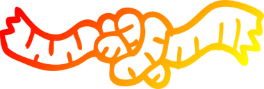 Bir insan tarafından çizilmiş çizgi film halatının sıcak gradyan çizimi